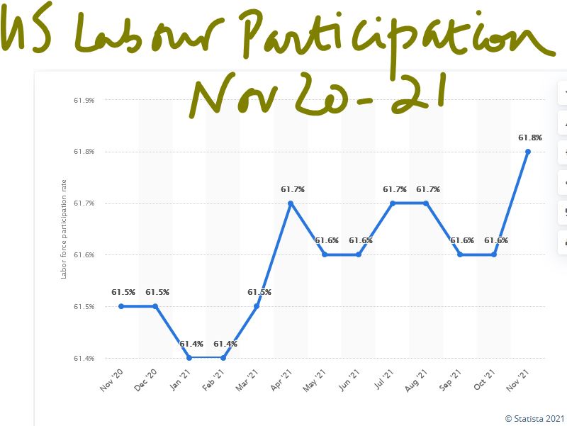 This is a graph showing US labour participation during November 2020-21.