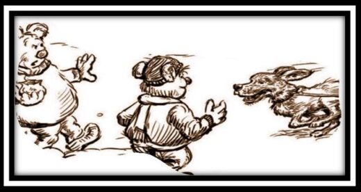 This is an illustration showing a dog running towards a woofle bear, a character created by Martin Speed, an illustrator. The purpose of the image is to illustrate the text of a post by Charles Gillams, where he mentions the phrase 'not my dog', regarding inflation expectations.